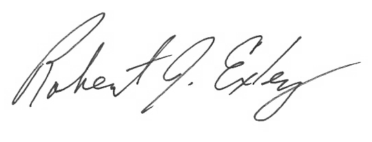 Image of President Dr. Exley Signature